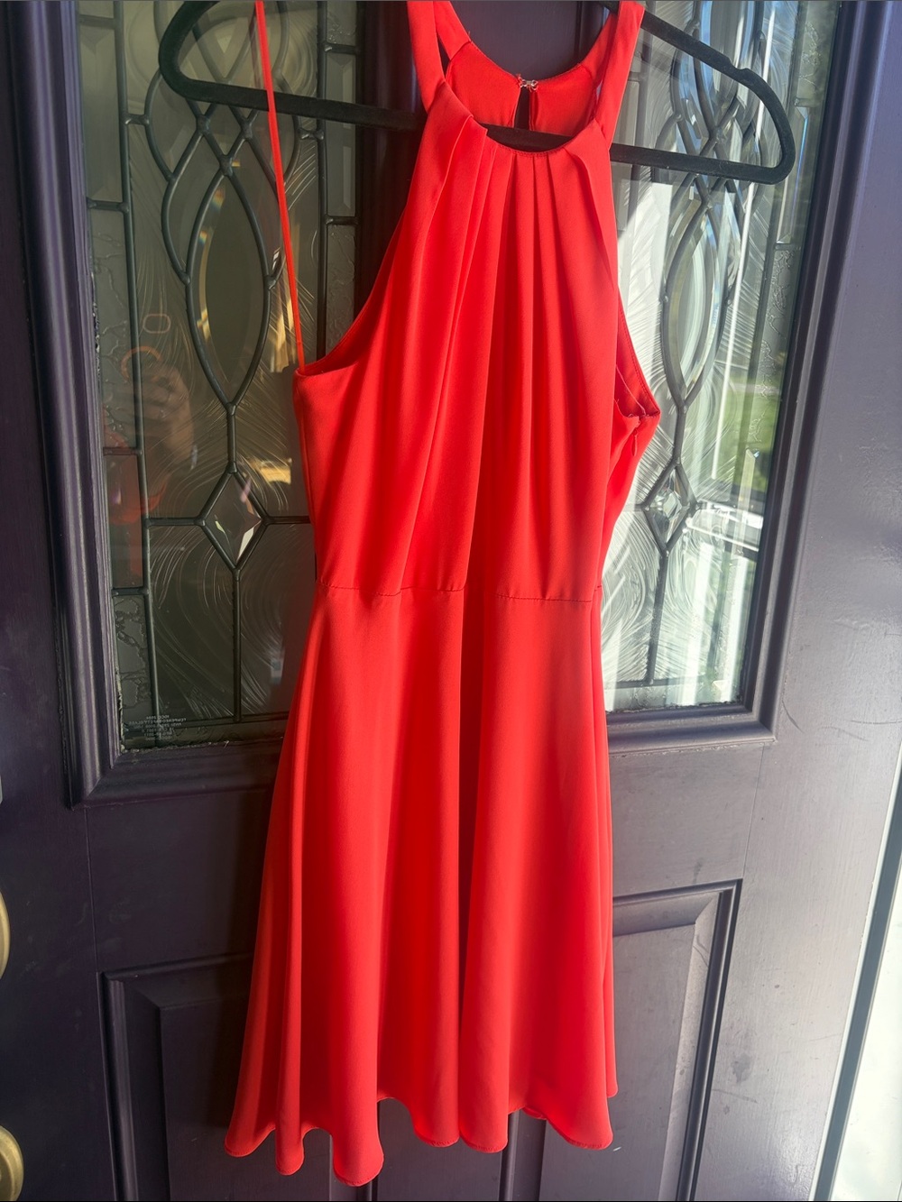 Express hot coral Halter Neck Women’s Dress - Classic Evening Style
